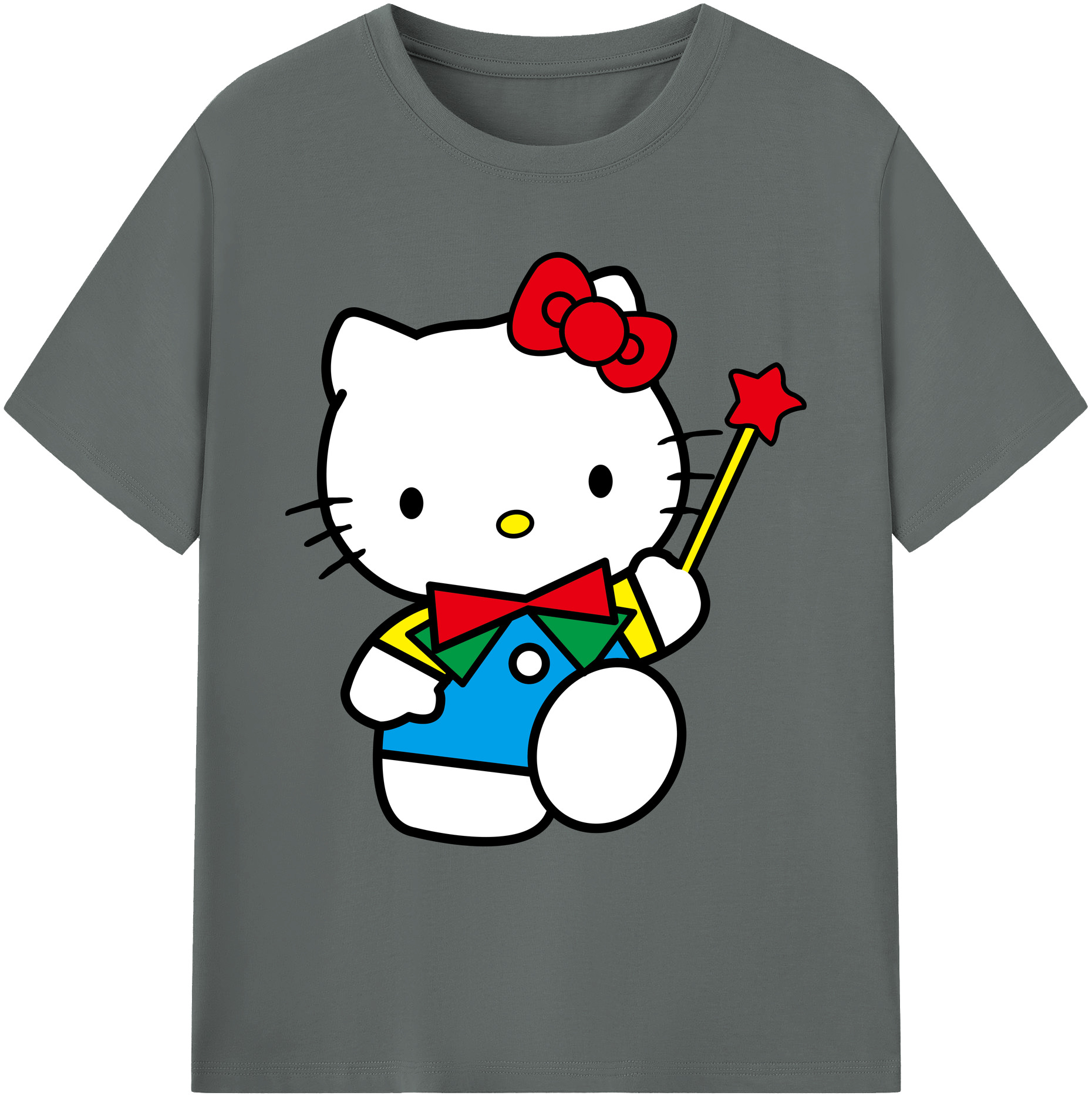 （画像用） Hello Kitty ハローキティ 綿100％ メンズ半袖Tシャツ｜肌触りやわらか＆通気性